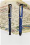 Montblanc Ca. 1933 #17½ azurite. Excellent, restored. 14K Montblanc nib.